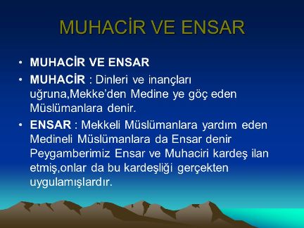 ensar ve muhacir