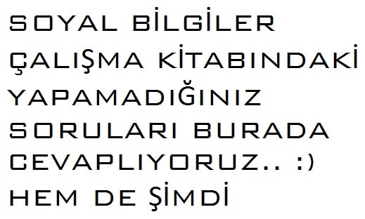 5. Sınıf Sosyal Bilgiler Çalışma Kitabı Soruları Cevapları