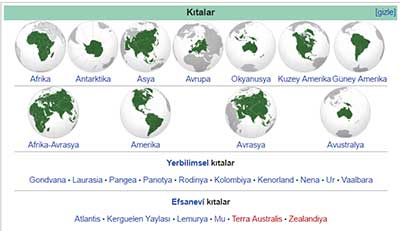 Kıtaların büyükten küçüğe sıralanışı karşınızda