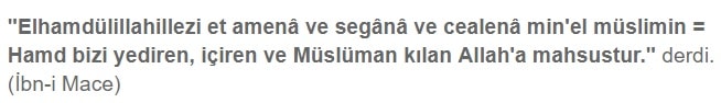 Yemek duası elhamdülillah elhamdülillah elhamdülillahillezi