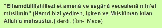 Yemek duası elhamdülillah elhamdülillah elhamdülillahillezi