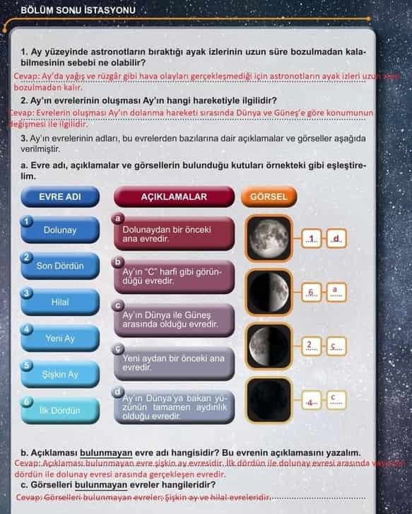 5. Sınıf Fen Bilimleri Ders Kitabı Sayfa 26-27-35-36-37-40-43 Cevapları Meb Yayınları